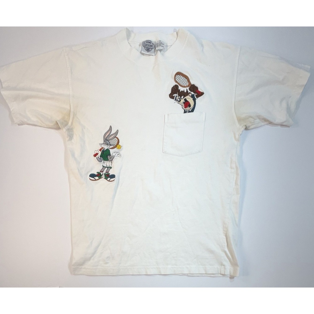 Vintage Looney Tunes Tennis T Shirt Tee (Bugs Bunny /‎ Taz) – Size M